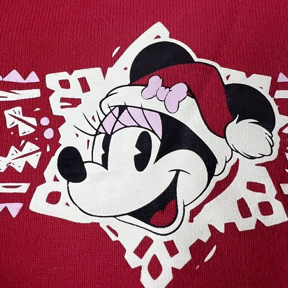Girls 24 months Disney Minnie Mouse Red Christmas jumpsuit easy change snaps NEW - Picture 4 of 6